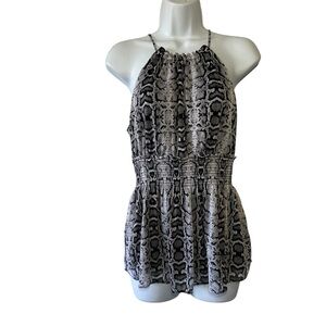 Express Black and Gray Halter Top